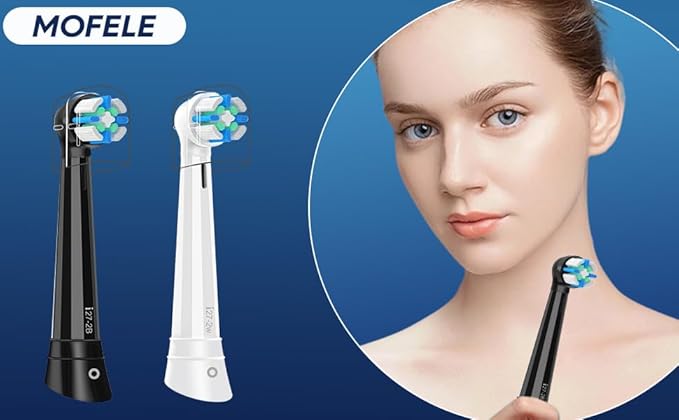 IO Replacement Heads Compatible with Oral B iO 2/3/4/5/6/7/8/9/10 Series Electric Toothbrush Brush Heads with Medium Bristles Compatible with Oral B iO for Gentle Dental Care (8 Black/White)