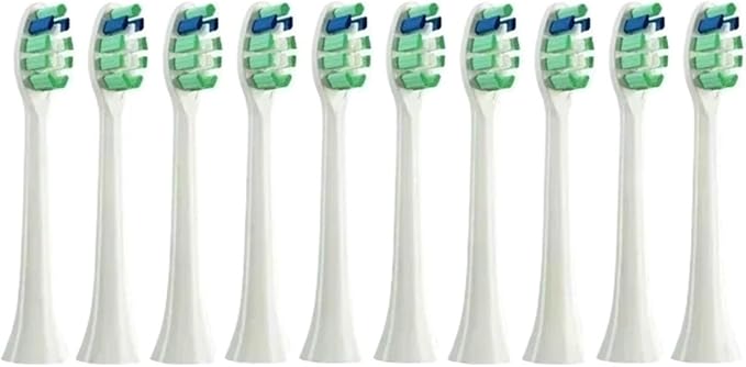 10PCS Replacement Brush Heads Compatible for HX6930 HX6064 Sonic Electric Toothbrush Vacuum Soft Bristle Nozzles(10White)