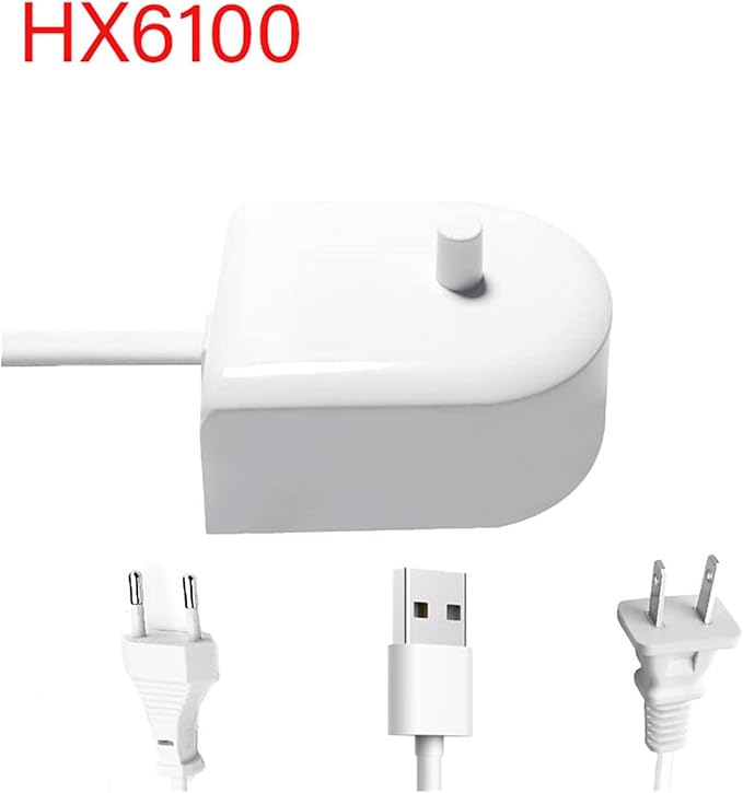 Compatible for Philips Toothbrush HX8111 HX8141 HX8140 HX8211 HX8281 Replace Plug HX6100 Electric Toothbrush Charger(US Plug)