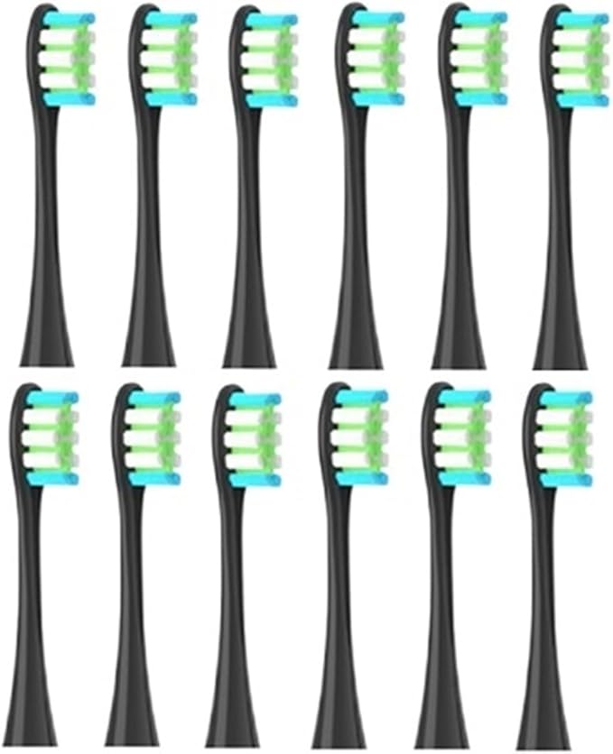 12PCSCompatible for X/X PRO/ Z1/ F1/ One/Air 2 /SE Cleaning Toothbrush Replacement(Black)