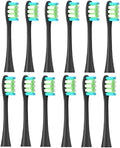 12PCSCompatible for X/X PRO/ Z1/ F1/ One/Air 2 /SE Cleaning Toothbrush Replacement(Black)