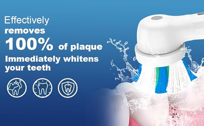 10 Pack Smart Cleaning Replacement Heads Compatible with Oral B iO 2 3 4 5 6 7 8 9 10 Series Electric Toothbrush Brush Heads Compatible with Oral B iO Electric Handles (White)