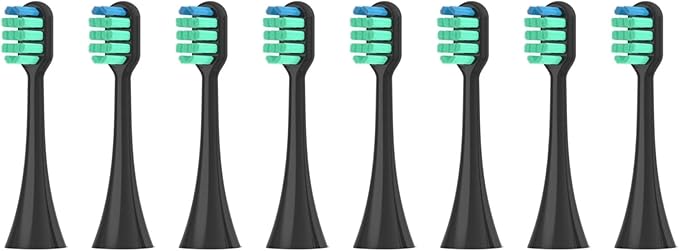 Replacement Toothbrush HeadsCompatible for Panasonic Doltz EW-DC01/DC12/PDL54/PDP51/EW1031/DE92/WEW0980/DL40/DL75/DL82(8pcs Black)