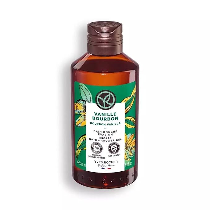 Yves Rocher Bourbon Vanilla Nourishing Shower Gel Bath &amp Body Routine Women Men Day Care 200 ml./6.7fl.oz.