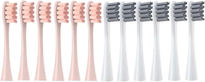 12PCS Replacement Brush Heads Compatible for Oclean X/X PRO/ Z1/ F1/ One/Air 2 /SE Sonic Electric Toothbrush Soft Bristle Nozzles(6Pink6Gray)