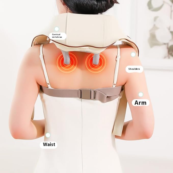 Therapexa Neck &amp Shoulder MassagerCordless Neck Massager with Heat6D Deep Kneading Shiatsu Massager for BackShoulder &amp Leg Pain Relief(White)