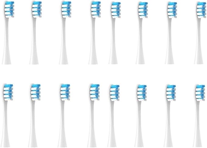 16pcs Replacement Brush HeadsCompatible for Oclean X PRO/ Z1/ F1/ One/Air 2 /SE Deep Cleaning Nozzles Soft Vacuum Bristle(White)