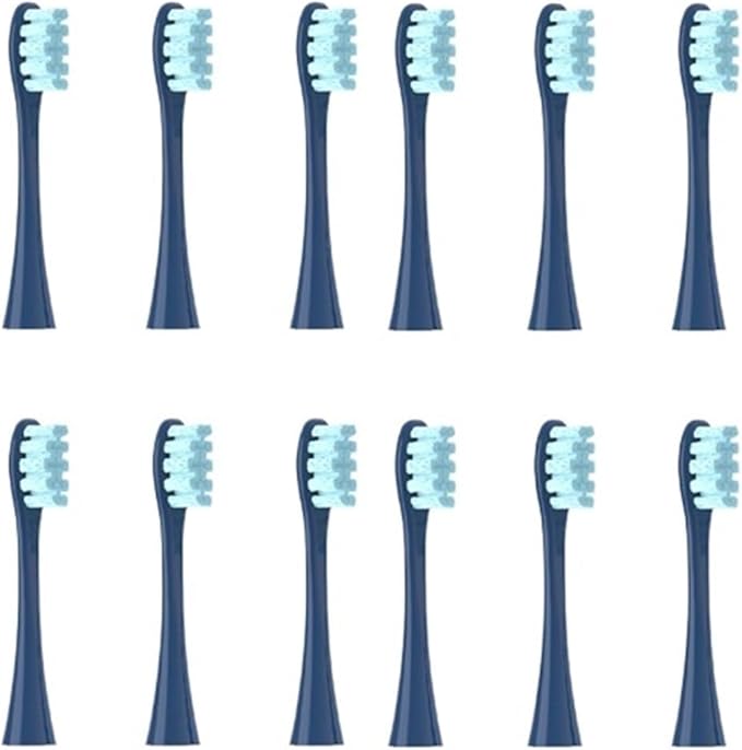 12PCS Replacement Tooth Brush HeadsCompatible for Oclean X/X PRO/ Z1/ F1/ One/Air 2 /SE Soft Toothbrush Cleaning(12pcs Dark Blue)