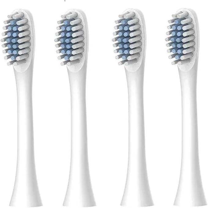 X-3 Toothbrush Replacement HeadsCompatible for X.Q.M. X-3/ZD-X3/ZV80 Sonic Electric Soft Bristles Nozzles(4pcs White)
