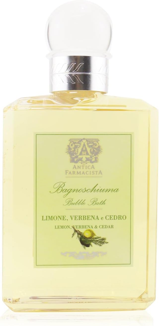Antica Farmacista Bubble Bath - Relaxing Foam Bath with Honey Jojoba Oil &amp Aloe Vera - Luxury Gift for Any Occasion - Lemon Verbena &amp Cedar 16 fl oz