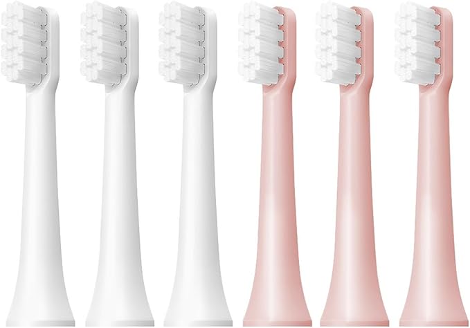6/12Pcs Replacement Brush HeadsCompatibility for XIAOMI MIJIA T100 Mes603 Electric Toothbrush Vacuum Soft Bristle Suitable Nozzles(T100-WH3 PK3)
