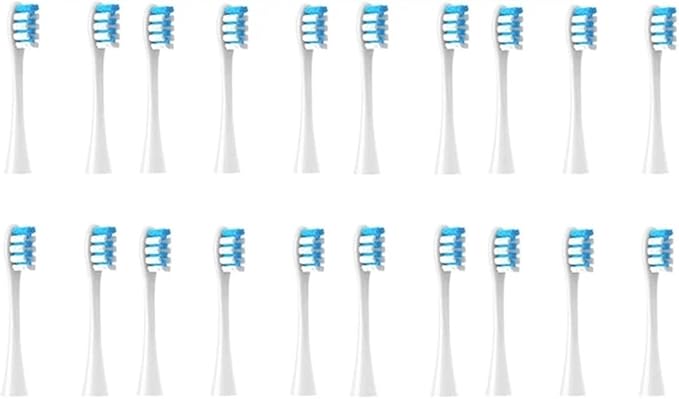 Replacement Brush Heads Compatible for Oclean X/X PRO/ Z1/ Sonic Electric Toothbrush Soft Bristle Nozzles(20PCS Whiteblue)