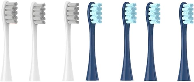 Compatible for Oclean Flow/X/X PRO/ Z1/ F1/ One/Air 2 /SE Brush Heads Soft Sonic Toothbrush Vacuum Bristle 7pcs Replacement(3Grey 4Dark Blue)
