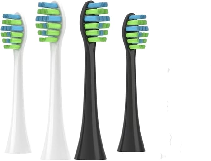 10PCS Replacement Toothbrush Heads Compatible for 7am2m AM101/AM105 Sonic Electric Toothbrush Vacuum Soft Bristle Nozzles(10PCS Black)