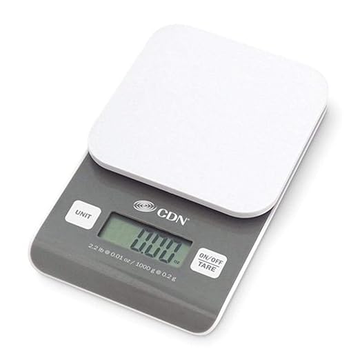 CDN SD0202 Digital Precision Scale 2 lb./1000 g 1.15 Height 4.5 Width 7 Length