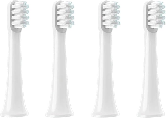 Vacuum Replacement Brush HeadsCompatible for XIAOMI MIJIA T100 4PCS Sonic Electric Tooth Soft Bristle Caps Package Nozzles(4White)