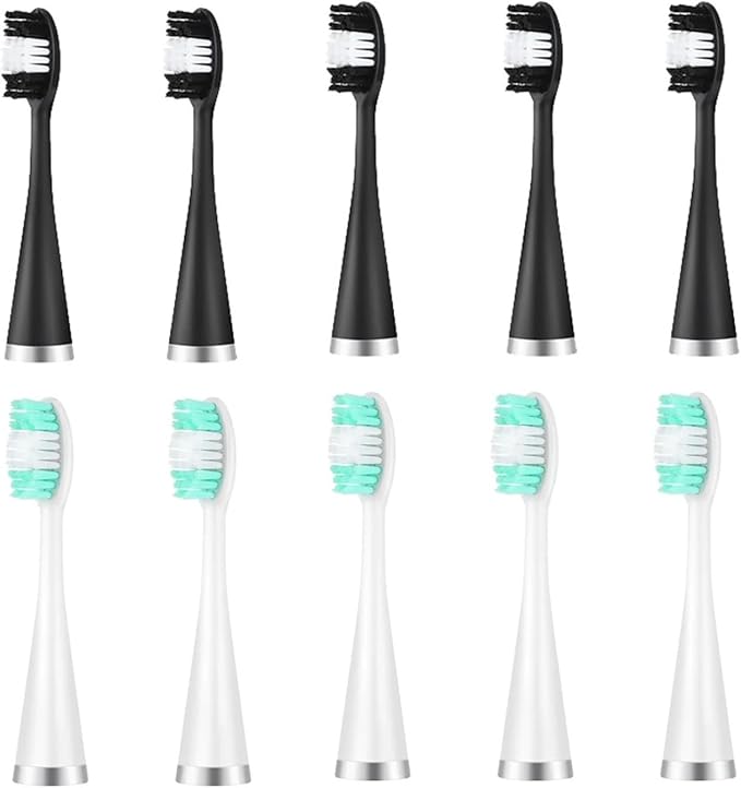 10pcs/lot Toothbrush Replacement Heads for Teeth Tartar Device Electric Tooth Brush Replace Smart(Black-10pcs)