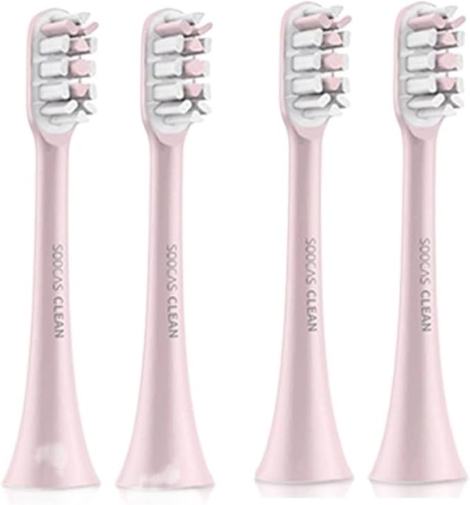 Compatible For SOOCASSonic Electric Toothbrush Heads ReplacementCompatible For SOOCASX1 X3 X3U X5 Teeth Brush Replacement Heads(Pink 4 pcs)