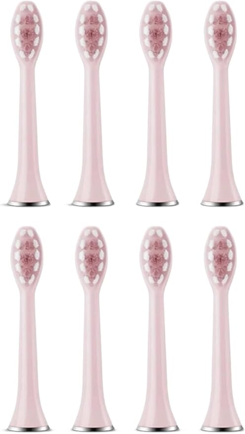 8pcs Replacement Toothbrush Heads Compatible for RL010 Accessories Nozzles Bristles(8PCS Pink)