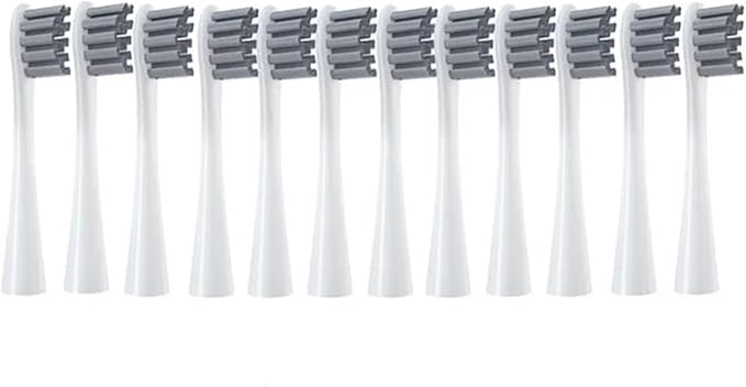 Replacement Brush Heads Compatible for Soft Bristle Nozzles 3 X/X PRO/ Z1/ F1/ One/Air 2 /SE Sonic Electric Toothbrush(12Gray)