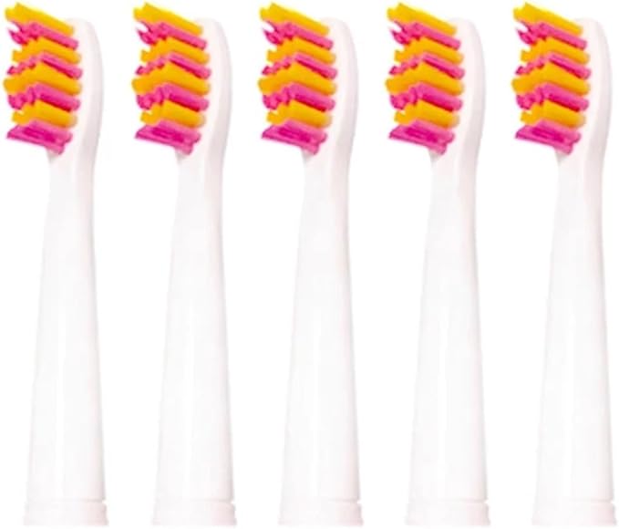Compatible for Heads Sonic Replaceable Seago Tooth Brush Head Soft Bristle SG-507/508/551/548/575/949/958/2303(5 Pink Heads only)