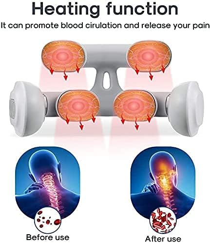 Neck Massager for Neck PainIntelligent Portable Neck Massager with Heat FunctionUSB Charging Neck Relax MassagerMassage at HomeOutdoorfor Women and Men