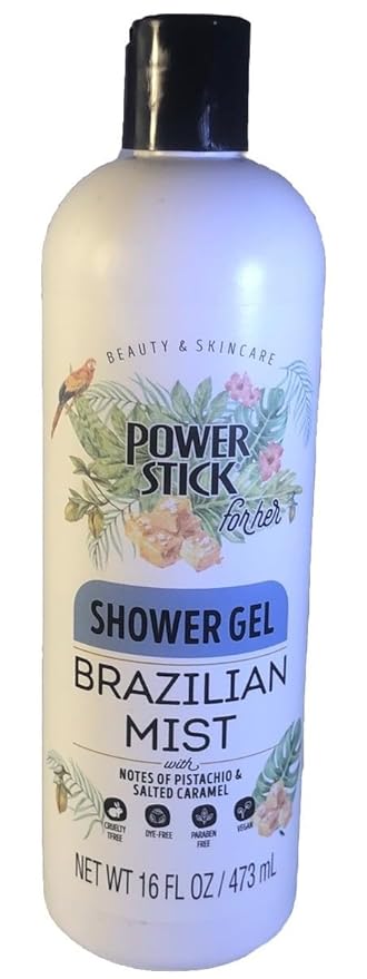 Power Stick Brazilian Mist Shower Gel for Her with Pistachio and Salted Caramel Vegan Paraben-Free 16 Fl Oz park 3