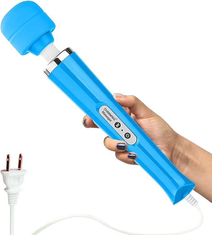 CHARMING Wired Powerful Handheld Back Massager with Strong Personal Therapy Vibration Massager for Sports Recovery Muscle Aches Whole Body Pain (Blue)