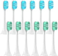 12PCS Mixed Color Replacement Brush HeadsCompatible for T300/T500/T700 Tooth Bristle Caps Vacuum Package Nozzles(6Blue 6Green)