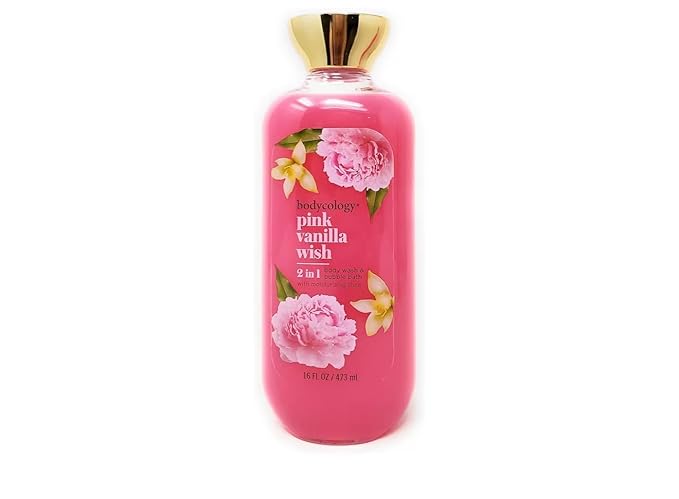 Pink Vanilla Wish 2 in 1 Body Wash &amp Bubble Bath 16 fl oz &amp Pink Vanilla Wish Butter Body Cream 8 oz (Pack of 2)