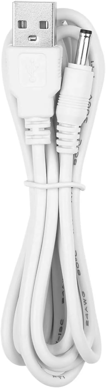 Electric Toothbrush Charger Cable Replacement Compatible for Fairywill FW-507/508/917/D1/D3/D7/D8/E6/E10/E11/2011/2001/P10/P11/T9/B1/K5 Kid(1PCS White)