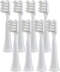 8pcsCompatible For Mijia T100 Replacement Brush Heads Sonic Electric Toothbrush Vacuum DuPont Soft Bristle Suitable Nozzles(8 white-soft)