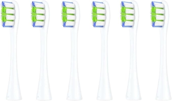 6 pcs Replacement Brush HeadsCompatible for Flow/X PRO/X /F1/Z1/One/ Air2 Toothbrush Nozzles(6 pcs Blue)