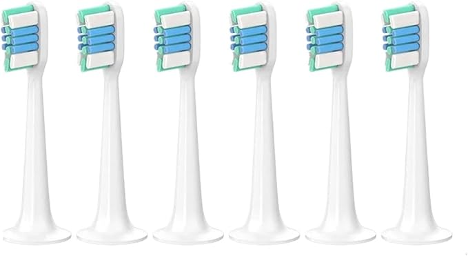 6PCS Replacement Brush Headsz Compatible for XIAOMI MIJIA T300/T500/T700 Sonic Electric Tooth Soft Bristle Caps Vacuum Package Nozzles(Clean GN BU6Pcs)