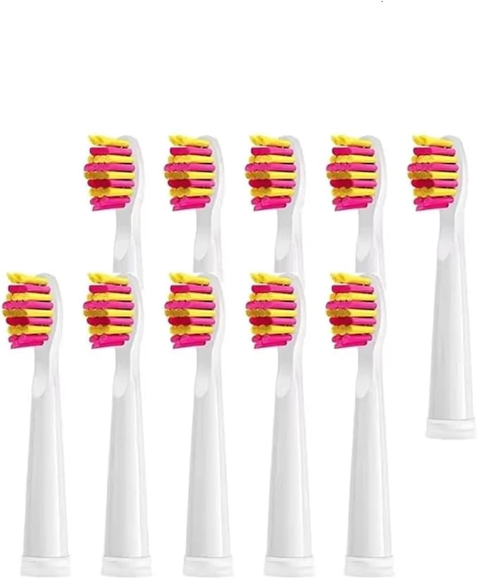 3/5/10 PcsCompatible for Fairywill Replacement Toothbrush Heads ForCompatible for FW-507/508/551/515/917/959/2011FW-D1/D3/D7/D8 Electric(10 pcs Pink)