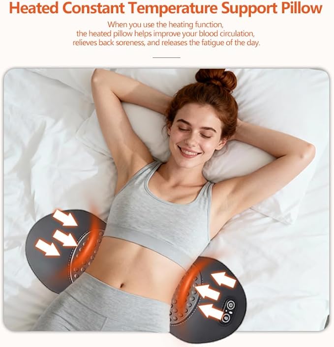 Smooth Spine Triple Fusion Back Massager for Sciatica Pain Relief 3-in-1 Lumbar Traction Device with Heat and Vibration Lower Back Stretcher for Office Chair &amp Car Support