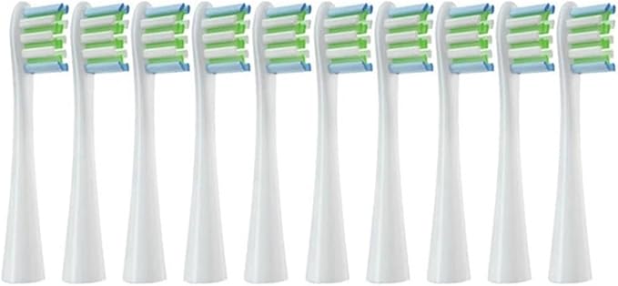 10PCS Replacement Brush Heads Compatible for Oclean Flow/X/X PRO/F1 Electric Toothbrush Head A(White B)