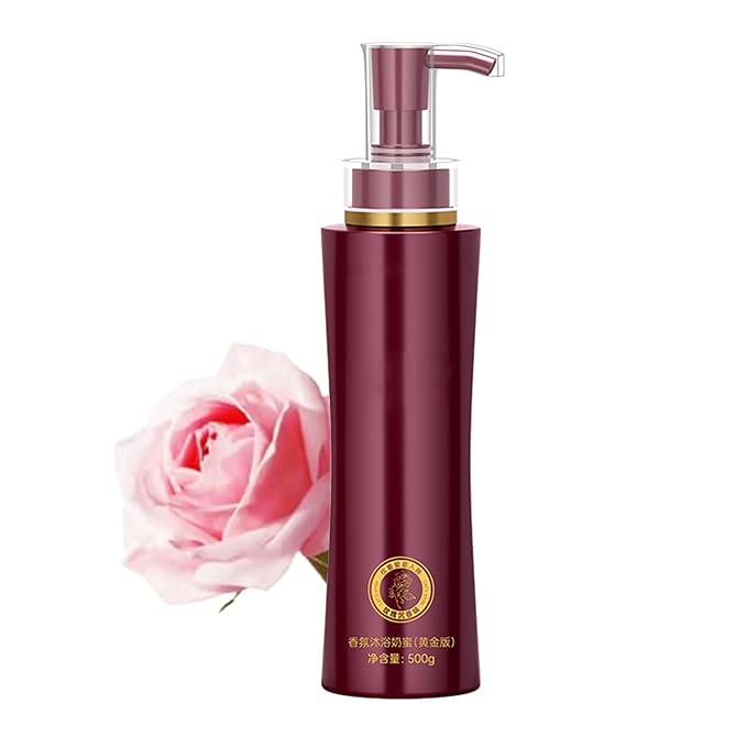 Rose Fragrance Body Wash 500g Aroma Hydrate Body Wash Rose Anti-Aging Deep Moisture Shower Gel Golden Glow Shower Gel 48h Fragrance &amp 72h Gentle Cleansing for All Skin Types (1pcs)