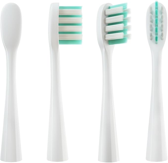 4 Pcs/Pack Replacement Brush Heads Compatible for usmile Toothbrush Head Deep Clean Type/Soft Bristle(Soft Bristle White)