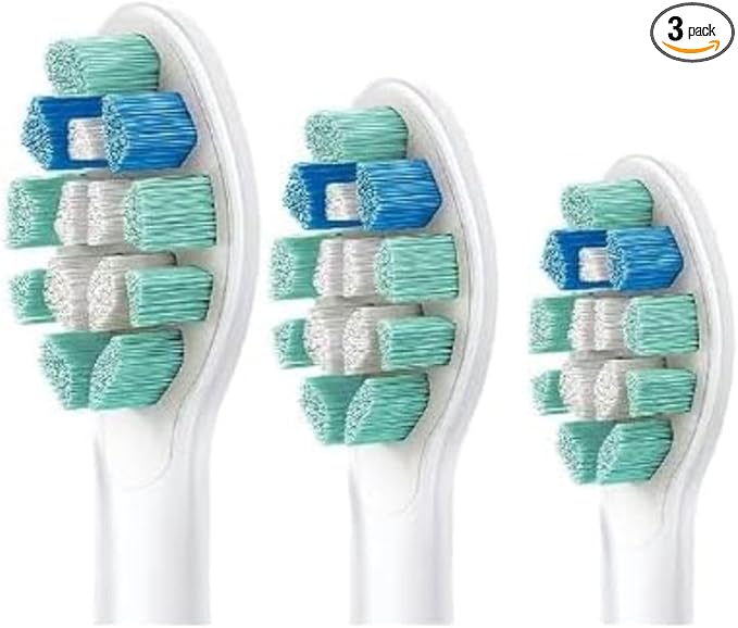 Generic 3 Genuine C2 Optimal Plaque Control Toothbrush Heads 3 Brush Heads White Fits HX9023/65