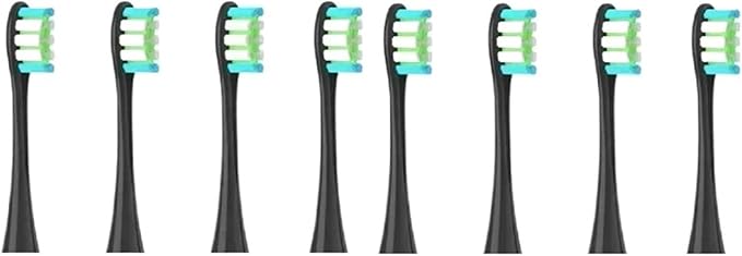 Replacement Brush HeadsCompatible for Oclean X/X PRO/Air 2 /SE / Z1/ F1/ OneDuPont Deep Cleaning Nozzles Sonic Soft Vacuum Bristle Heads(8pcs Black)