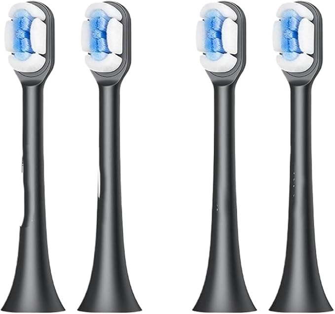 4pcs Toothbrush Heads ReplacementCompatible for X1 X3 X3U X5 Teeth Brush Replacement Heads(4pcs Black)