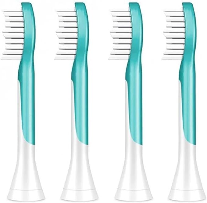 Philips Sonicare for Kids Genuine Replacement Toothbrush Heads 4-Pack Compact Size for Children Ages 7+ Model HX6044/33 – Exceptional Cleaning for Kids' Developing Teeth