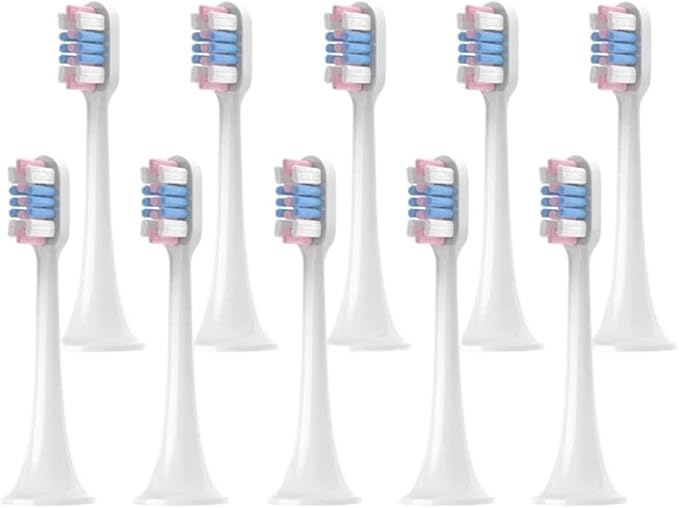 10PCS Electric Toothbrush Head Compatible for T300/T500/T700(10WhiteBluePink)