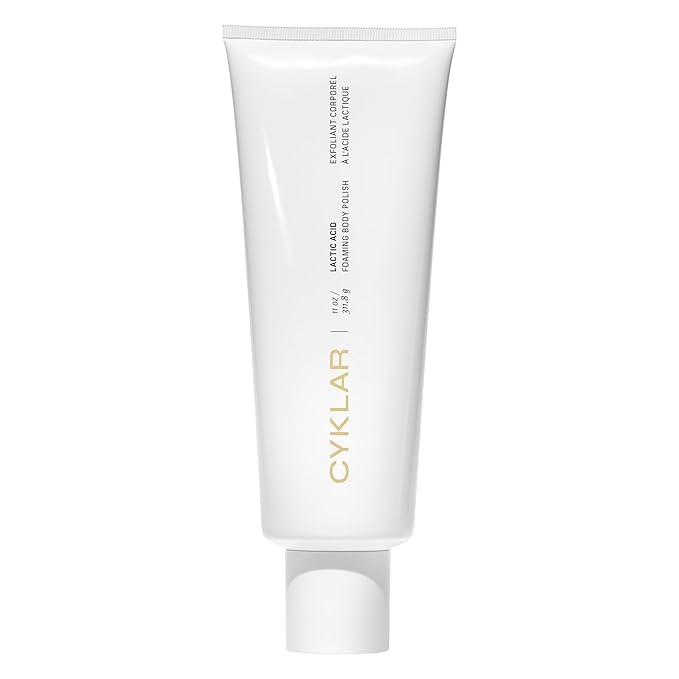 Cyklar Lactic Acid Body Polish – Chemical Exfoliator with AHAs &amp Volcanic Pumice – Added Glycerin for Skin Hydration – Fragrance-Free 11 fl oz