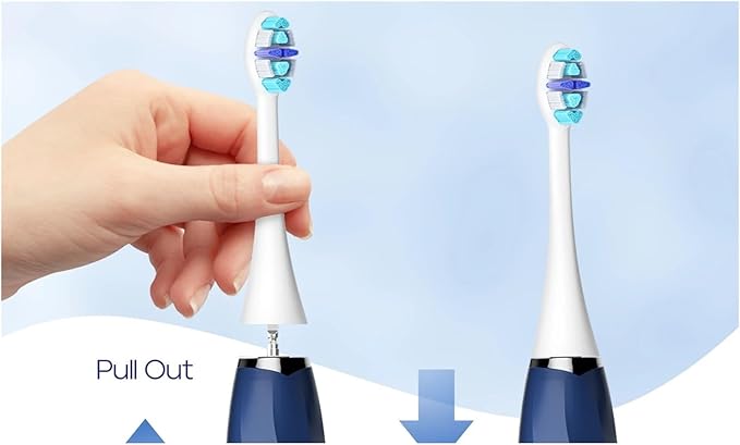 Compatible with Seago Electric Toothbrush Heads 12 Pieces Adult Toothbrushes 5 Modes Pressure Sensor IPX7 Waterproof with Holder C027(SG-C027-12PCS Black)
