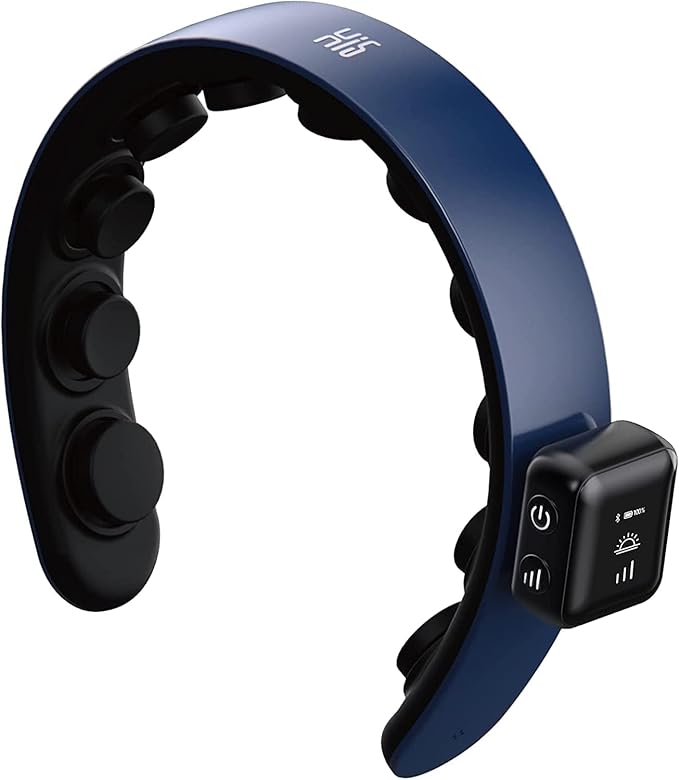 Master Massage H1 Fashion Hairband Head Massager - Slim &amp Lightweight 11 Vibrating Heads 5 Modes 3 Intensities from Gentle Fingers to Acupressure (Deluxe Prussian Blue)