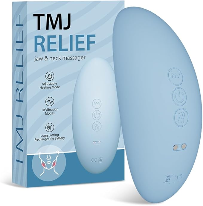TMJ Relief Products Jaw TMJ Relief Massager Ergonomic TMJ Massage Tool - Gentle Vibrations and Heat for Pain Relief Tension and Stiffness