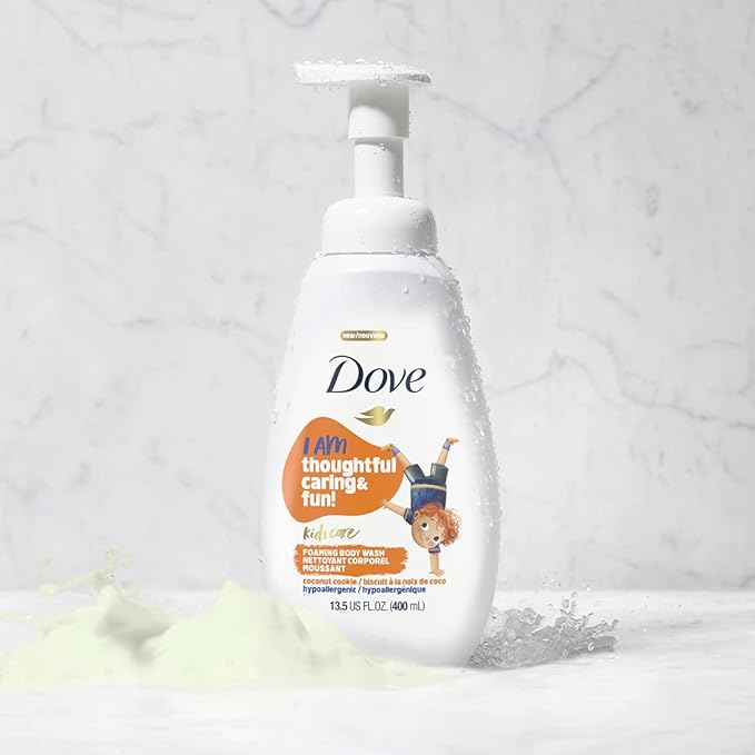 Dove Foaming Body Wash 4 Count For Kids Coconut Cookie Sulfate-Free Skin Care 13.5 Fl Oz