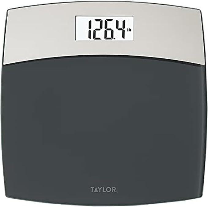 Taylor Digital Scales for Bodyweight Mixed Metal with Brushed Stainless Steel 440 LB Capacity Bathroom Scale White Backlight Readout Highly Accurate Digital Bathroom Scale